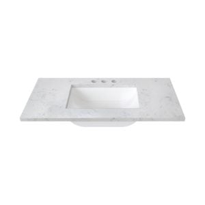 White Sage 37 in. W x 22 in. D Cultured Marble Rectangular Undermount Single Basin Vanity Top