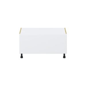 Lily Bright White  Slab Assembled Base Window Seat  Cabinet (36 in. W x 19.5 in. H x 24 in. D)