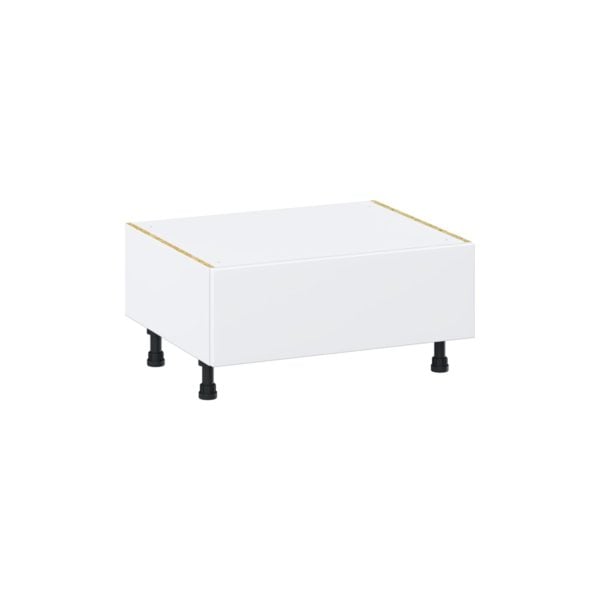 Lily Bright White  Slab Assembled Base Window Seat  Cabinet (30 in. W x 14.5 in. H x 24 in. D)