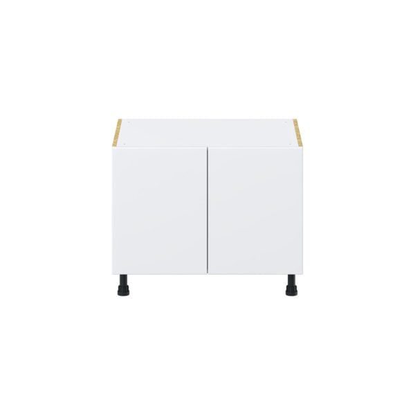 Lily Bright White  Slab Assembled Apron Front Sink Base Cabinet (30 in. W x 24.5 in. H x 24 in. D)