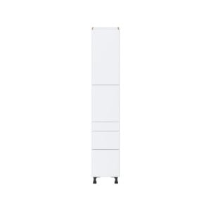 Lily Bright White  Slab Assembled Pantry  Cabinet with 2 Inner Drawers (15 in. W x 84.5 in. H x 24 in. D)