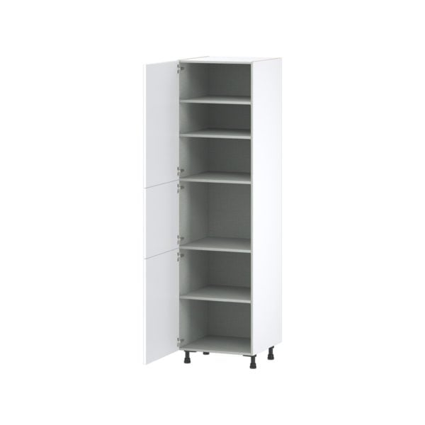 Lily Bright White  Slab Assembled Pantry  Cabinet with 5 Shelves (24 in. W x 89.5 in. H x 24 in. D)