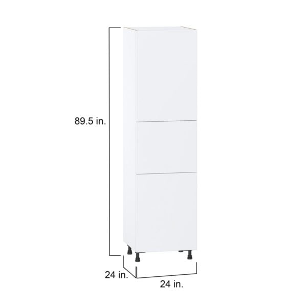 Lily Bright White  Slab Assembled Pantry  Cabinet with 5 Shelves (24 in. W x 89.5 in. H x 24 in. D)