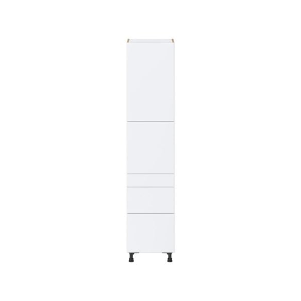 Lily Bright White  Slab Assembled Pantry  Cabinet with 2 Inner Drawers (18 in. W x 84.5 in. H x 24 in. D)