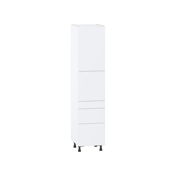 Lily Bright White  Slab Assembled Pantry  Cabinet with 2 Inner Drawers (18 in. W x 84.5 in. H x 24 in. D)