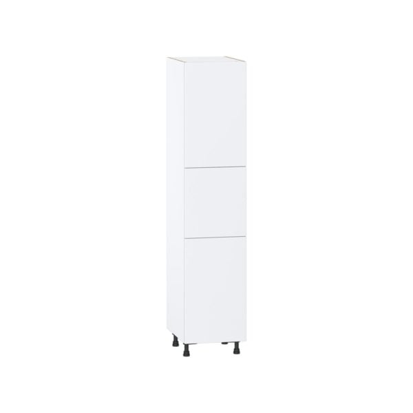 Lily Bright White  Slab Assembled Pantry  Cabinet with 4 Shelves (18 in. W x 84.5 in. H x 24 in. D)