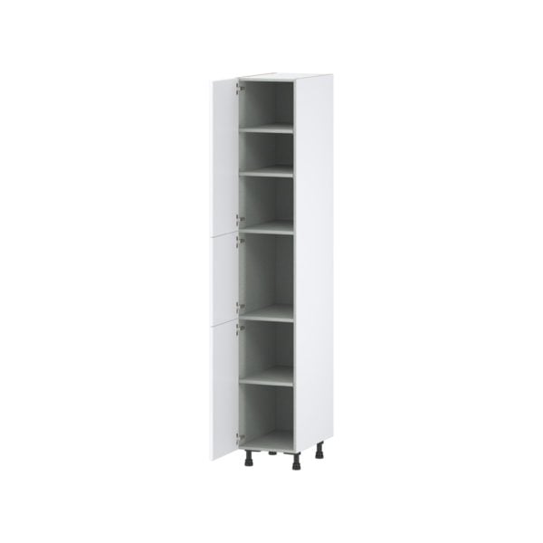 Lily Bright White  Slab Assembled Pantry  Cabinet with 5 Shelves (15 in. W x 89.5 in. H x 24 in. D)