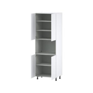 Lily Bright White  Slab Assembled Pantry Micro/Oven  Cabinet (30 in. W x 89.5 in. H x 24 in. D)