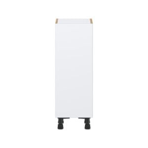 Lily Bright White  Slab Assembled Shallow Base Cabinet with a Full High Door (12 in. W x 34.5 in. H x 14 in. D)