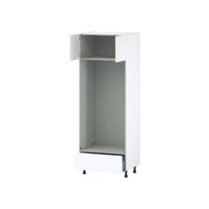 Lily Bright White  Slab Assembled Pantry Double Oven  Cabinet with a Drawer (30 in. W x 84.5 in. H x 24 in. D)