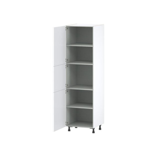 Lily Bright White  Slab Assembled Pantry  Cabinet with 4 Shelves (24 in. W x 84.5 in. H x 24 in. D)