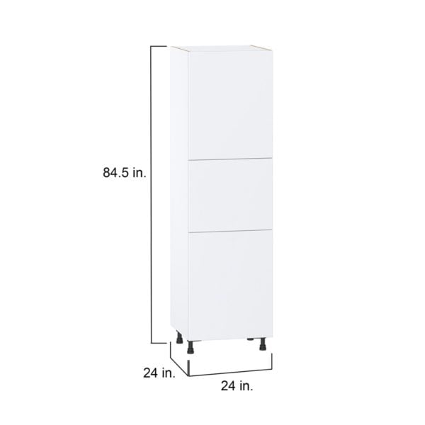 Lily Bright White  Slab Assembled Pantry  Cabinet with 4 Shelves (24 in. W x 84.5 in. H x 24 in. D)