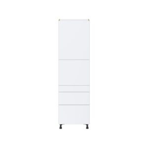 Lily Bright White  Slab Assembled Pantry  Cabinet with 2 Inner Drawers (24 in. W x 84.5 in. H x 24 in. D)