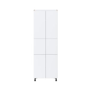 Lily Bright White  Slab Assembled Pantry  Cabinet with 5 Shelves (30 in. W x 89.5 in. H x 24 in. D)