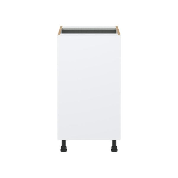 Lily Bright White  Slab Assembled Base Cabinet with a Full High Door (18 in. W x 34.5 in. H x 24 in. D)