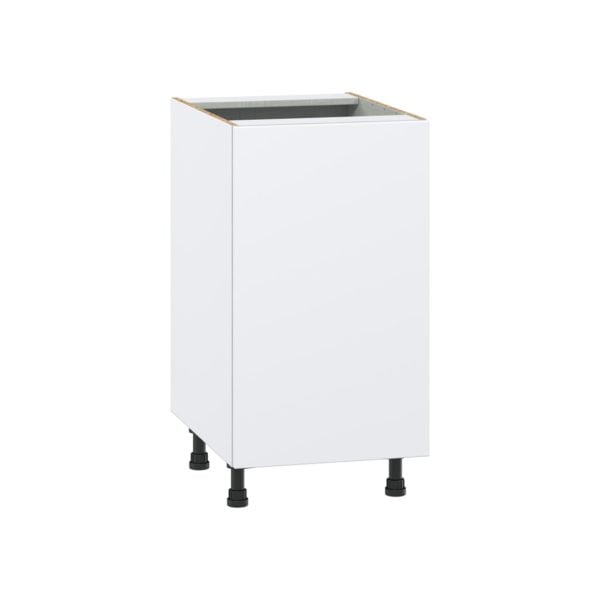 Lily Bright White  Slab Assembled Base Cabinet with a Full High Door (18 in. W x 34.5 in. H x 24 in. D)