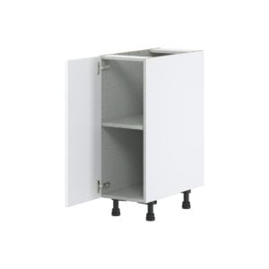 Lily Bright White  Slab Assembled Base Cabinet with a Full High Door (12 in. W x 34.5 in. H x 24 in. D)