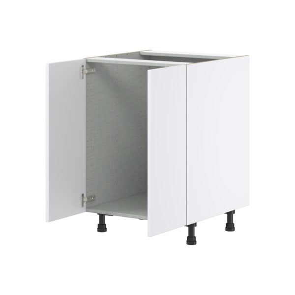 Lily Bright White  Slab Assembled Sink Base Cabinet with 2 Full High Doors (24 in. W X 34.5 in. H X 24 in. D)