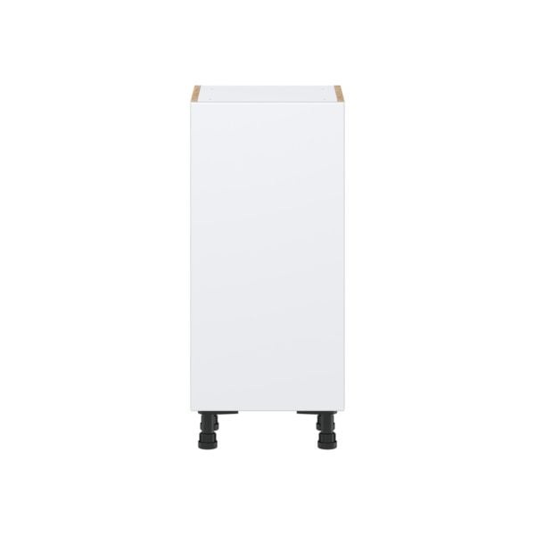 Lily Bright White  Slab Assembled Shallow Base Cabinet with a Full High Door and 3 Inner Drawers (15 in. W x 34.5 in. H x 14 in. D)