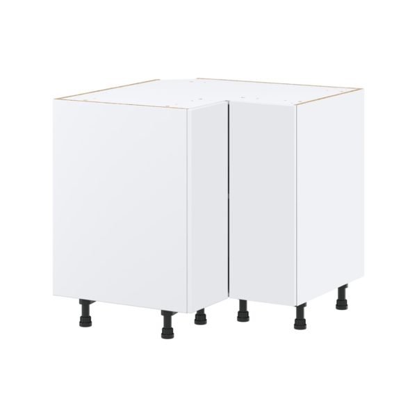 Lily Bright White  Slab Assembled Base Corner  Cabinet (36 in. W x 34.5 in. H x 24 in. D)