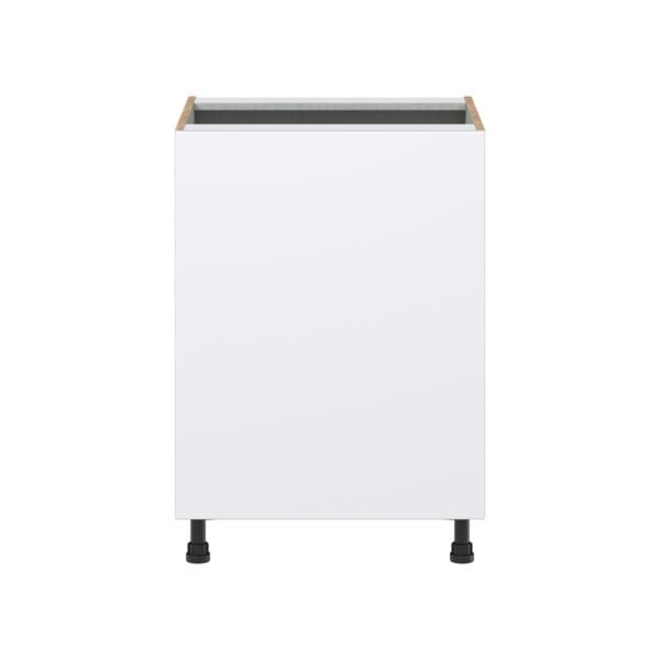 Lily Bright White  Slab Assembled Sink Base Cabinet with a Full High Door (24 in. W x 34.5 in. H x 24 in. D)