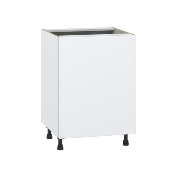 Lily Bright White  Slab Assembled Sink Base Cabinet with a Full High Door (24 in. W x 34.5 in. H x 24 in. D)