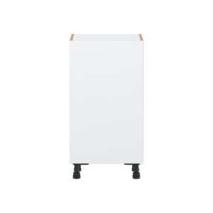 Lily Bright White  Slab Assembled Shallow Base Cabinet with a Full High Door and 3 Inner Drawers (18 in. W x 34.5 in. H x 14 in. D)