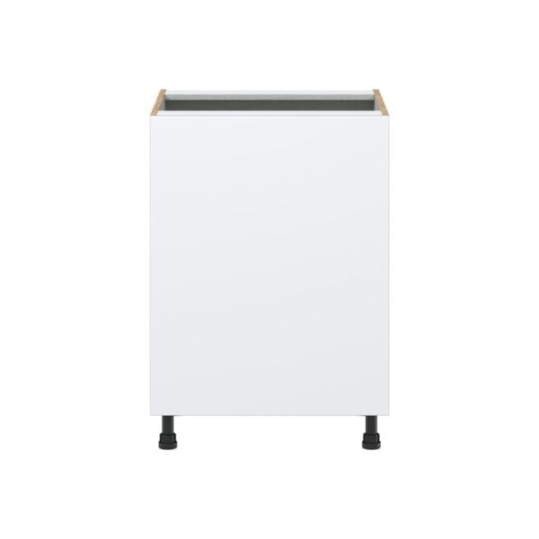 Lily Bright White  Slab Assembled Base Cabinet with a Full High Door (24 in. W x 34.5 in. H x 24 in. D)