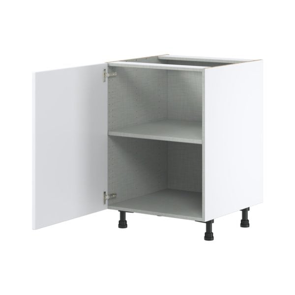 Lily Bright White  Slab Assembled Base Cabinet with a Full High Door (24 in. W x 34.5 in. H x 24 in. D)