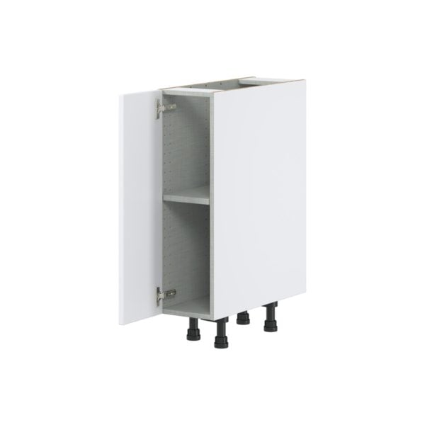 Lily Bright White  Slab Assembled Base Cabinet with a Full High Door (9 in. W x 34.5 in. H x 24 in. D)