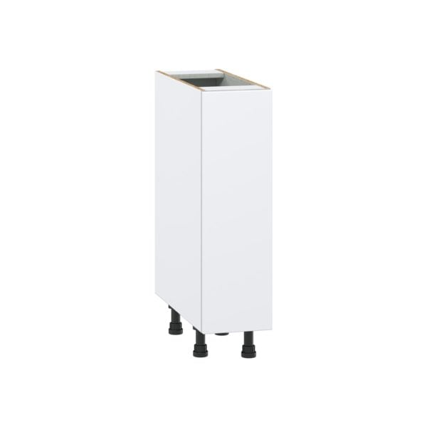 Lily Bright White  Slab Assembled Base Cabinet with a Full High Door (9 in. W x 34.5 in. H x 24 in. D)