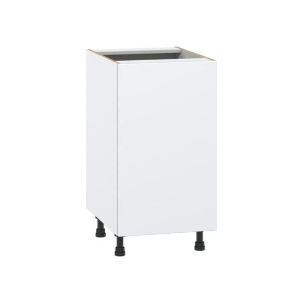 Lily Bright White  Slab Assembled Base Cabinet with a Full High Door and 3 Inner Drawers (18 in. W x 34.5 in. H x 24 in. D)