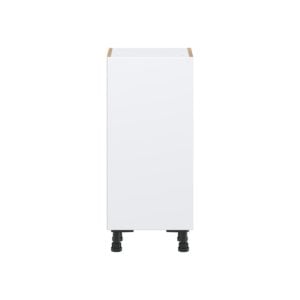 Lily Bright White  Slab Assembled Shallow Base Cabinet with a Full High Door (15 in. W x 34.5 in. H x 14 in. D)