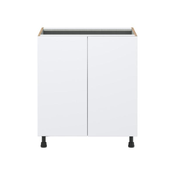 Lily Bright White  Slab Assembled Sink Base Cabinet with 2 Full High Doors (30 in. W x 34.5 in. H x 24 in.D)