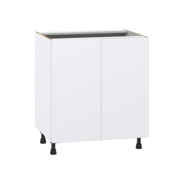 Lily Bright White  Slab Assembled Sink Base Cabinet with 2 Full High Doors (30 in. W x 34.5 in. H x 24 in.D)