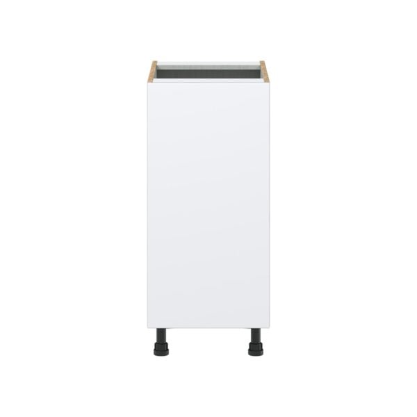 Lily Bright White  Slab Assembled Base Cabinet with a Full High Door (15 in. W x 34.5 in. H x 24 in. D)