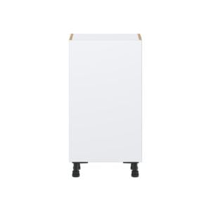 Lily Bright White  Slab Assembled Shallow Base Cabinet with a Full High Door(18 in. W x 34.5 in. H x 14 in. D)