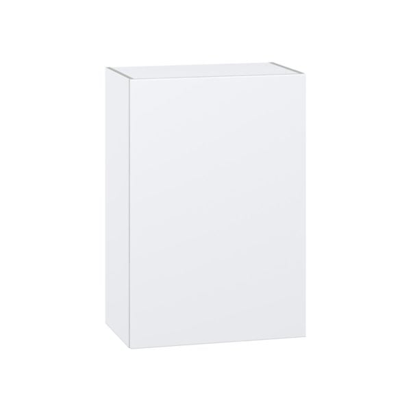 Lily Bright White  Slab Assembled Wall  Cabinet with Full High Door (24 in. W x 35 in. H x 14 in. D)