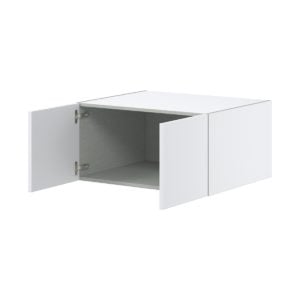 Lily Bright White  Slab Assembled Deep Wall Bridge Cabinet (30 in. W X 15 in. H X 24 in. D)