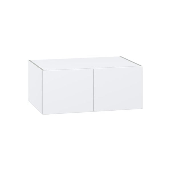 Lily Bright White  Slab Assembled Deep Wall Bridge  Cabinet (36 in. W X 15 in. H X 24 in. D)