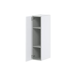 Lily Bright White  Slab Assembled Wall  Cabinet with Full High Door (9 in. W x 35 in. H x 14 in. D)