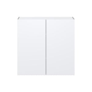 Lily Bright White  Slab Assembled Wall  Cabinet with 2 Full High Doors (36 in. W x 35 in. H x 14 in. D)