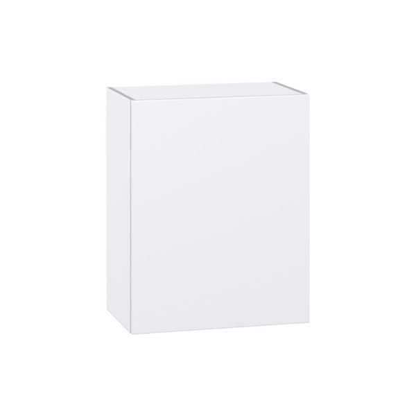 Lily Bright White  Slab Assembled Wall  Cabinet with Full High Door (24 in. W x 30 in. H x 14 in. D)