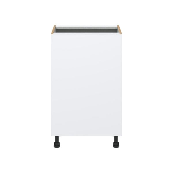 Lily Bright White  Slab Assembled Base Cabinet with a Full High Door (21 in. W x 34.5 in. H x 24 in. D)