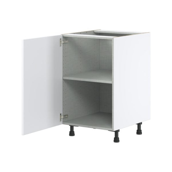 Lily Bright White  Slab Assembled Base Cabinet with a Full High Door (21 in. W x 34.5 in. H x 24 in. D)