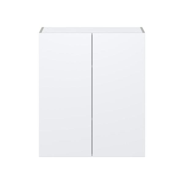 Lily Bright White  Slab Assembled Wall  Cabinet with 2 Full High Doors (30 in. W x 35 in. H x 14 in. D)