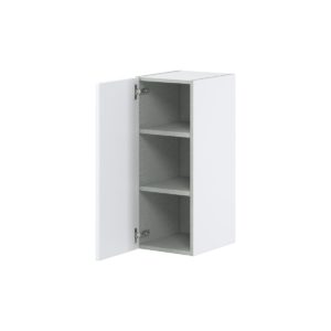 Lily Bright White  Slab Assembled Wall  Cabinet With Full High Door (12 in. W x 30 in. H x 14 in. D)