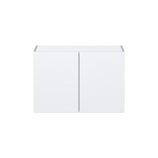 Lily Bright White  Slab Assembled  Wall Bridge Cabinet (30 in. W X 20 in. H X 14 in. D)