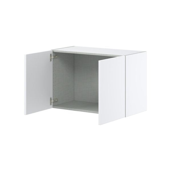 Lily Bright White  Slab Assembled  Wall Bridge Cabinet (30 in. W X 20 in. H X 14 in. D)