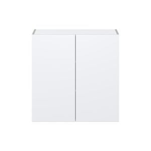 Lily Bright White  Slab Assembled Wall  Cabinet with 2 Full High Doors (30 in. W x 30 in. H x 14 in. D)